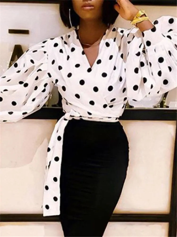 Women Shirts Floral Black Office Quatily Clothes Collar Neck null
