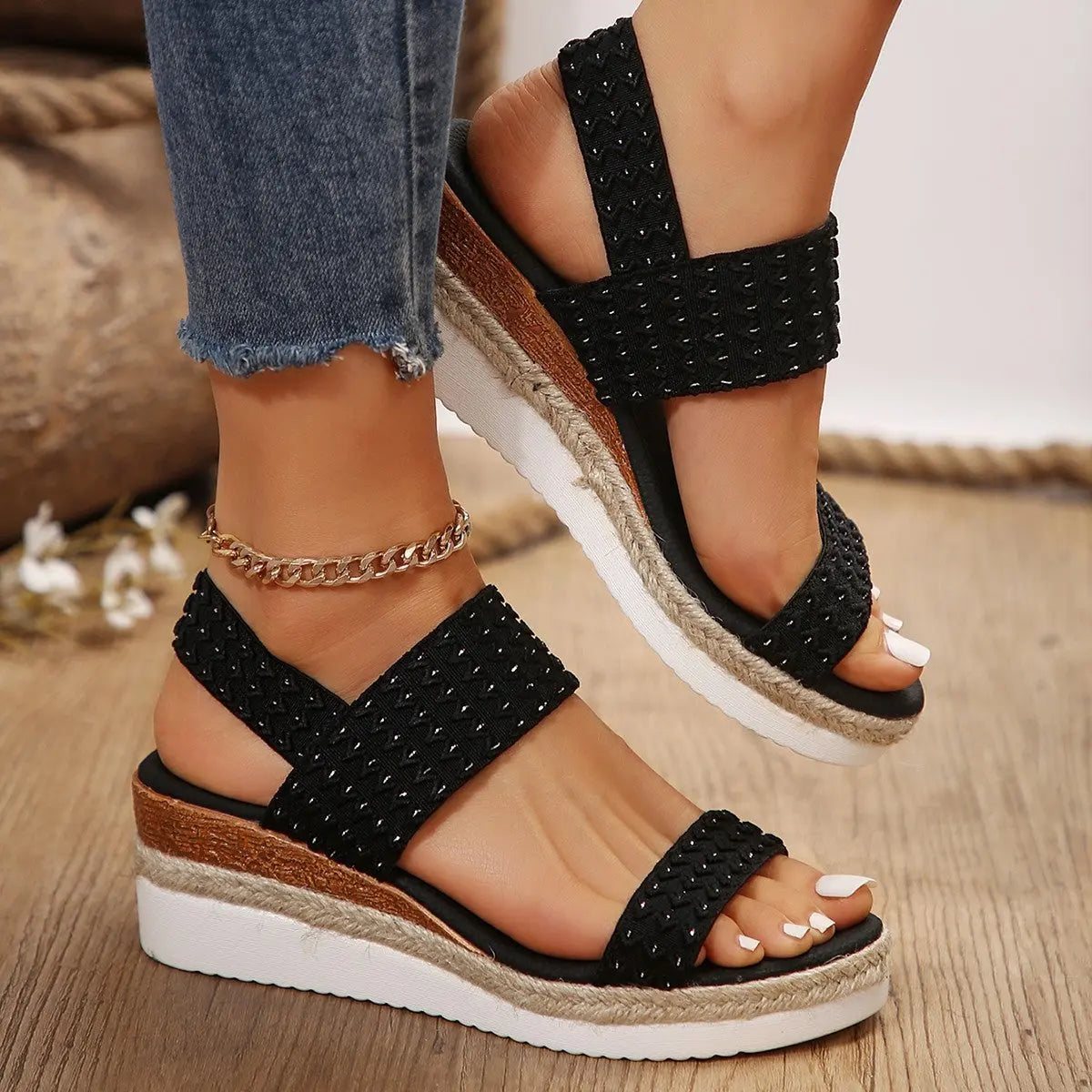 Summer Fashion Wedge Sandals For Women Peep-toe Shoes For Women null