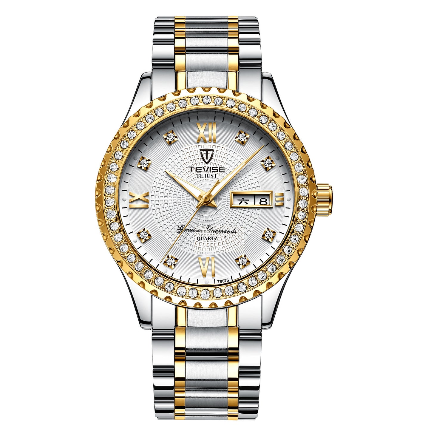 Couple Watches Quartz Gold Diamond