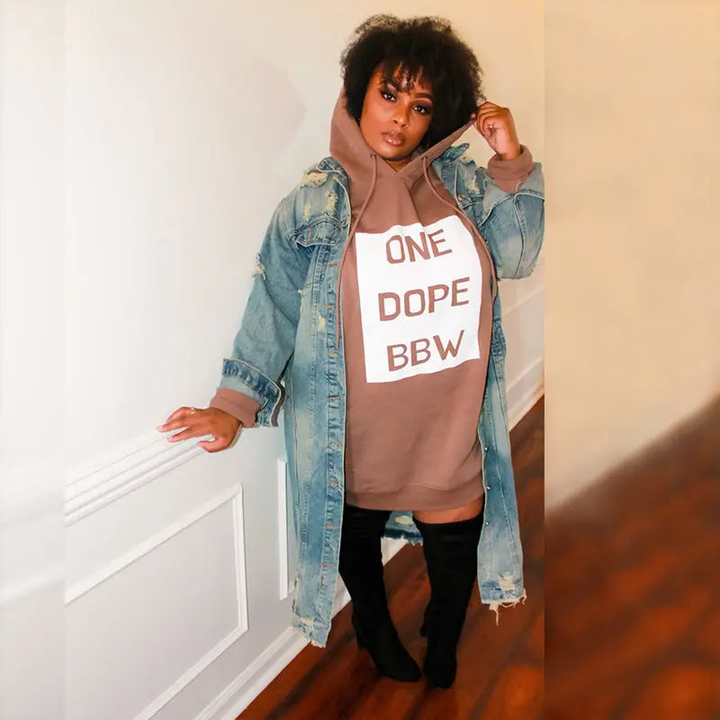 Plus Size Dresses for Women Letter Print Hoodie Casual Loose Mini Dress Sweat Suits Spring Clothes null