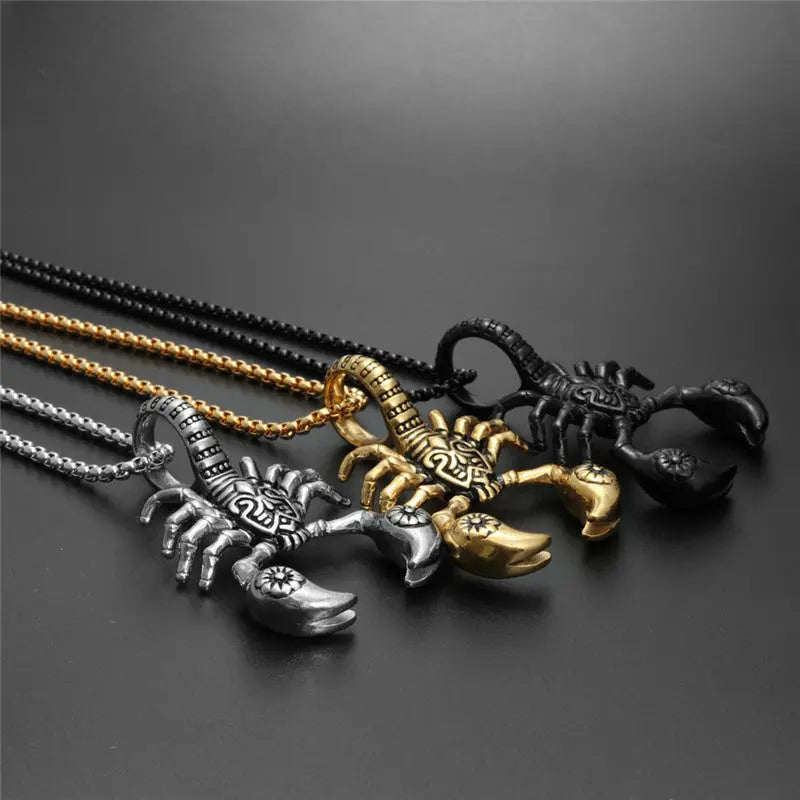 Scorpion Pendant Necklace 316L Stainless Steel Men Chain Necklace Fashion Men Jewelry null