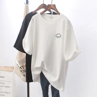 Design Sense Niche Clothes Chic White Loose Short-sleeved T-shirt For Women null