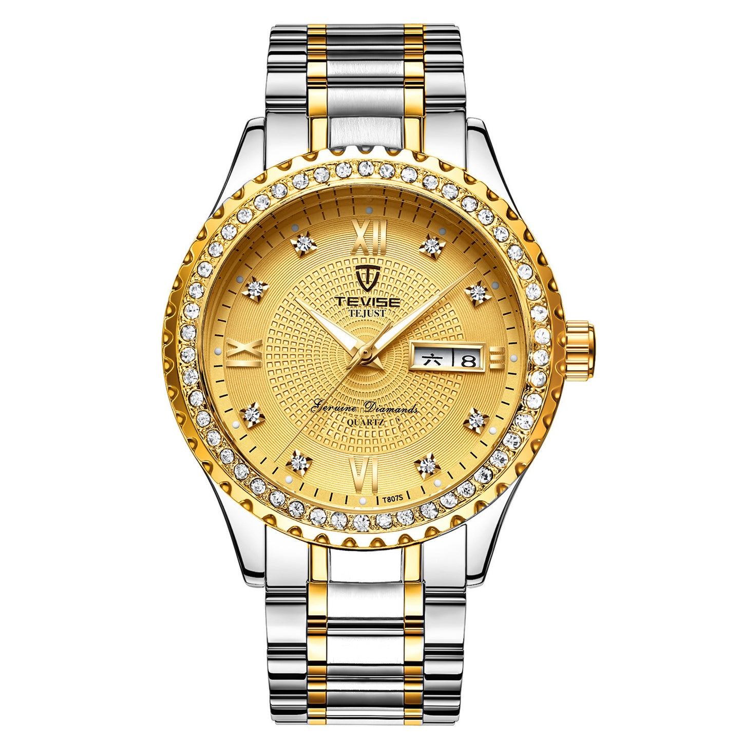 Couple Watches Quartz Gold Diamond