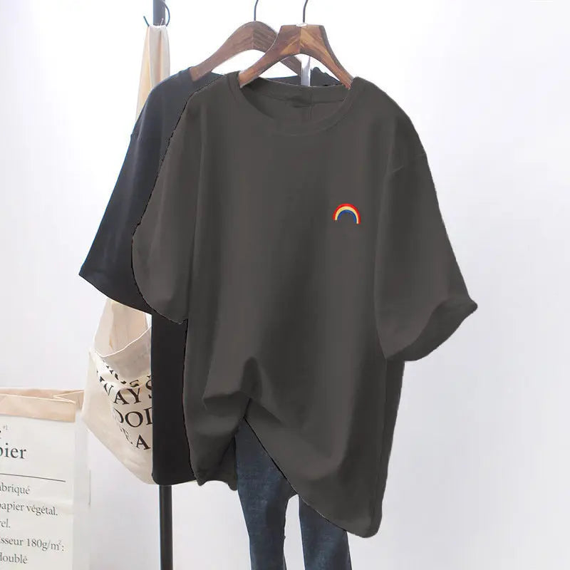 Design Sense Niche Clothes Chic White Loose Short-sleeved T-shirt For Women null