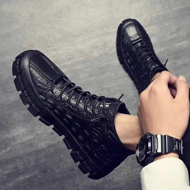 Fall Winter Men Leather Surface Casual Shoes null