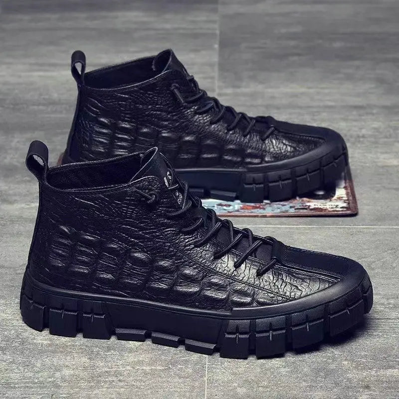 Fall Winter Men Leather Surface Casual Shoes null