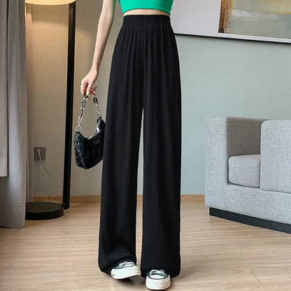 Loose Straight Casual Ice Silk Wide-leg Pants Women null