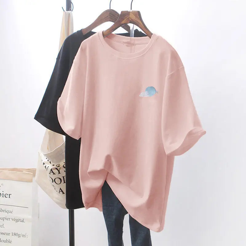 Design Sense Niche Clothes Chic White Loose Short-sleeved T-shirt For Women null