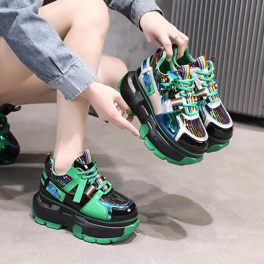 Daddy's Shoes Fashion Single Shoes Trendy Lace Up Shoes Women null