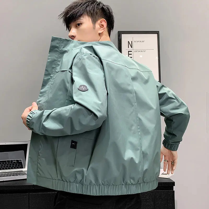 Korean Men'S Spring And Autumn Clothes Hooded Thin Windbreaker Denim Jacket Men null