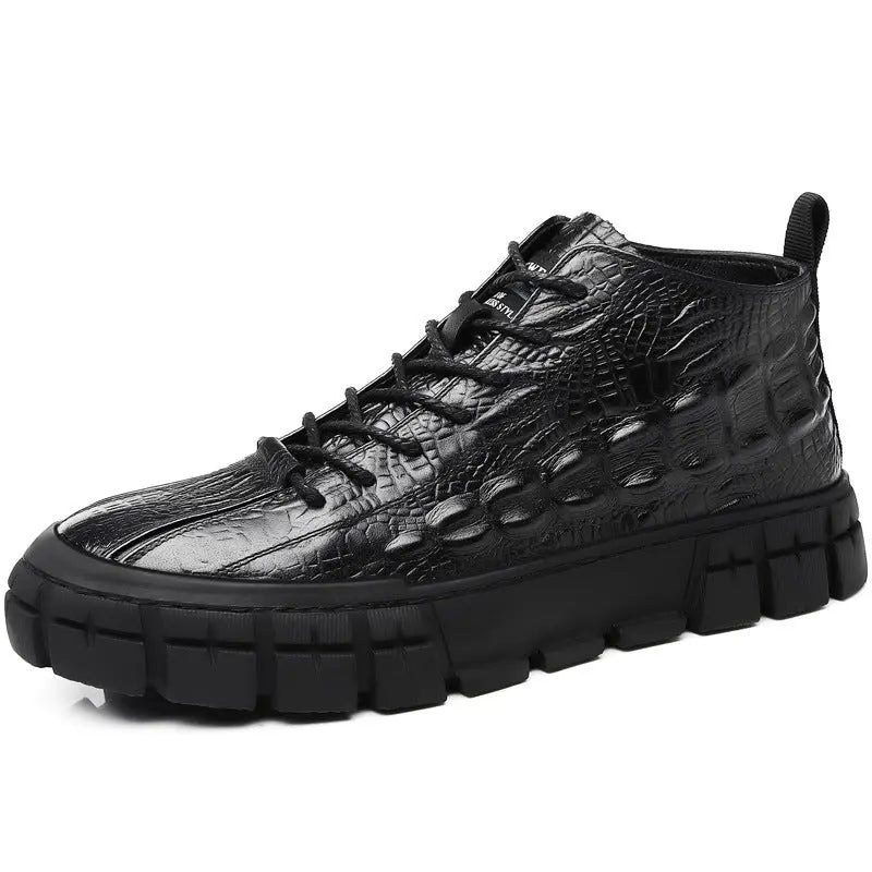 Fall Winter Men Leather Surface Casual Shoes null