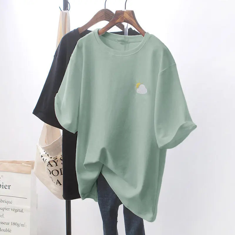 Design Sense Niche Clothes Chic White Loose Short-sleeved T-shirt For Women null