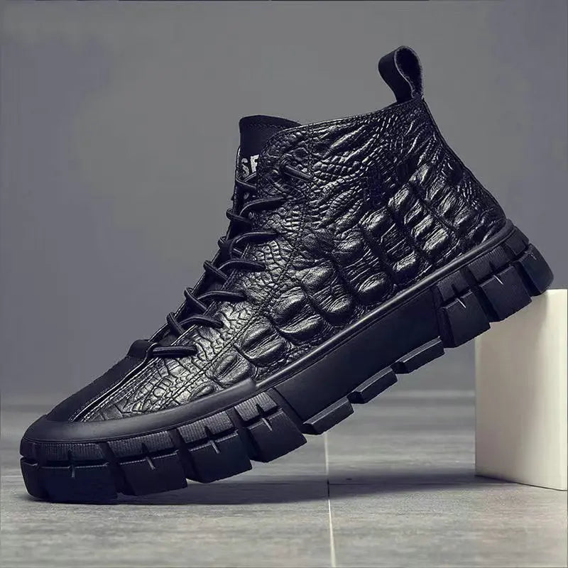 Fall Winter Men Leather Surface Casual Shoes null