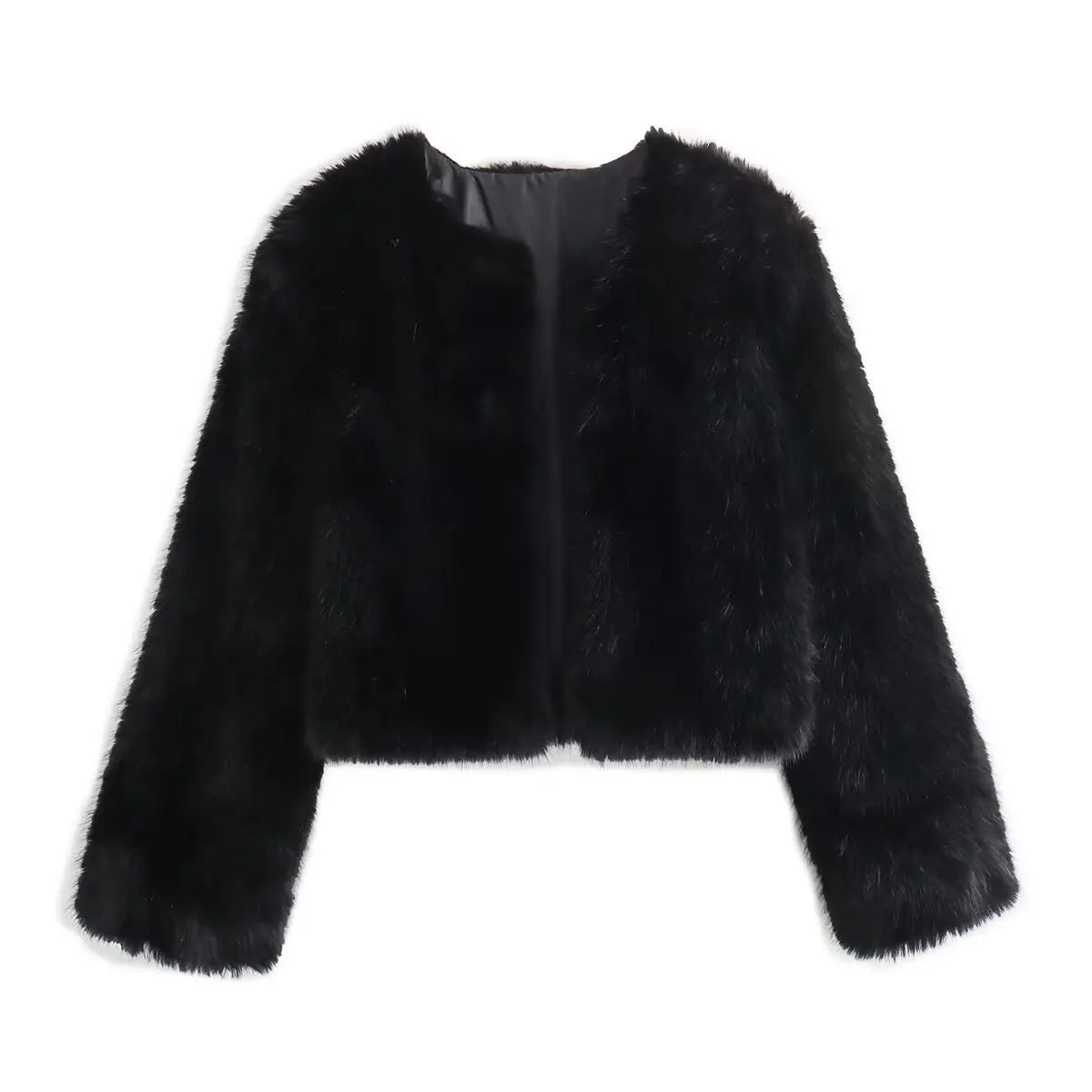 Polyester Imitation Fur Women's Short Cardigan Coat null