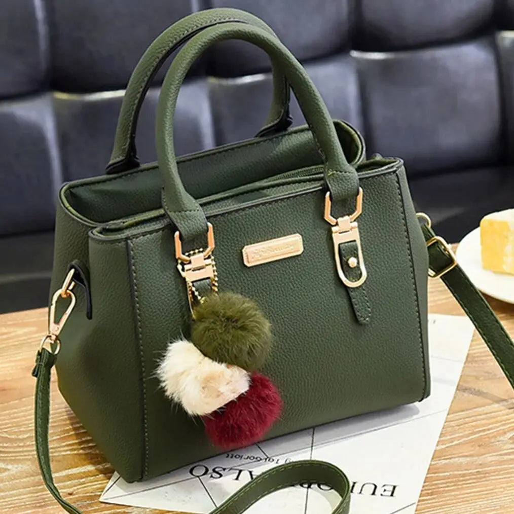 Luxury PU Leather Women’s Tote Bag fashion Plush Tassel Messenger Bag Adjustable Strap Crossbody Shoulder Bag !