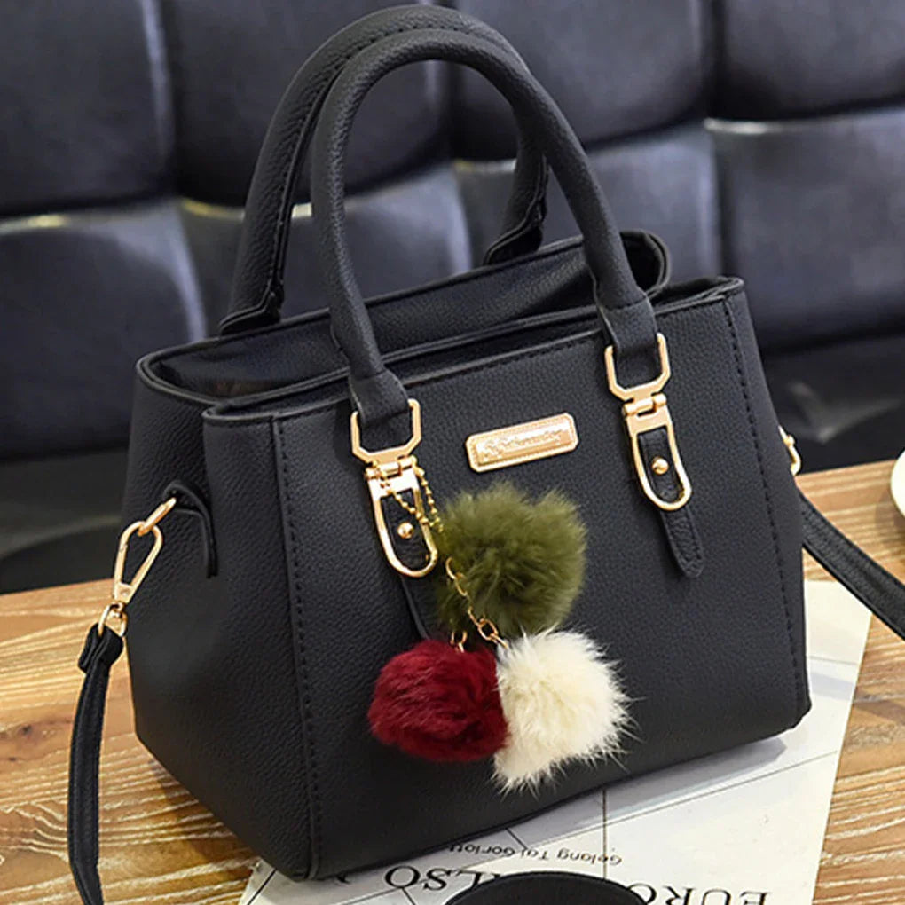 Luxury PU Leather Women’s Tote Bag fashion Plush Tassel Messenger Bag Adjustable Strap Crossbody Shoulder Bag !