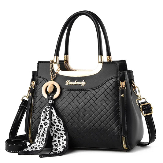 Women Bag 2024 New Small Shoulder Bag Black Ribbons Crossbody Plaid Good Quality Fashion Handbags !