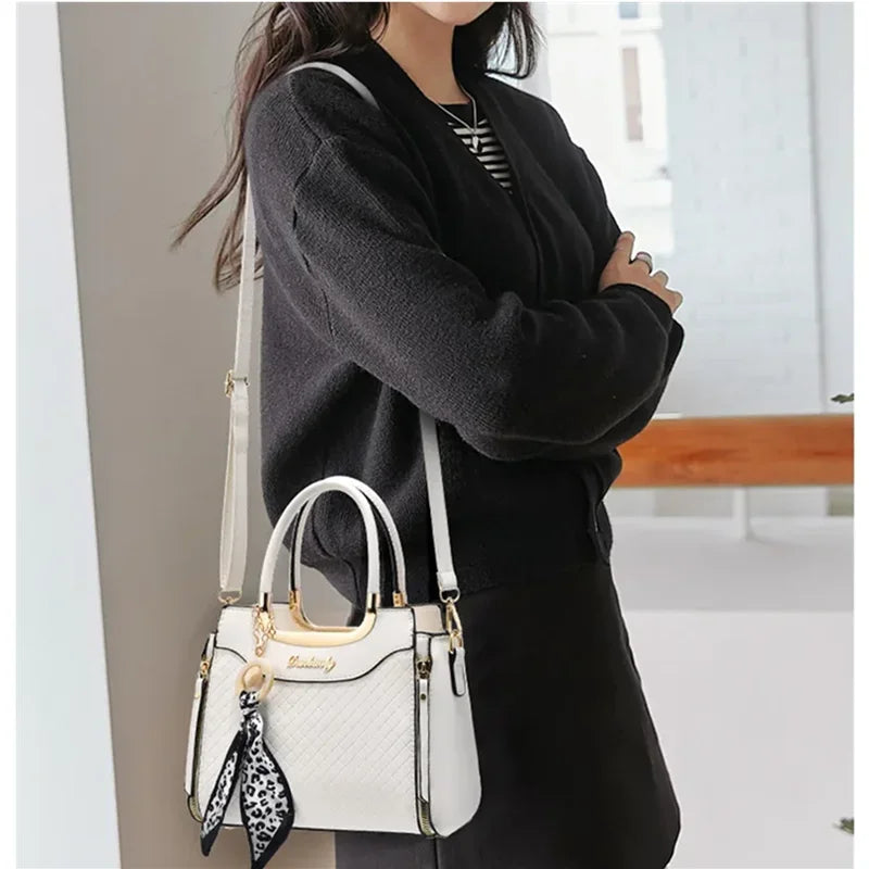 Women Bag 2024 New Small Shoulder Bag Black Ribbons Crossbody Plaid Good Quality Fashion Handbags !