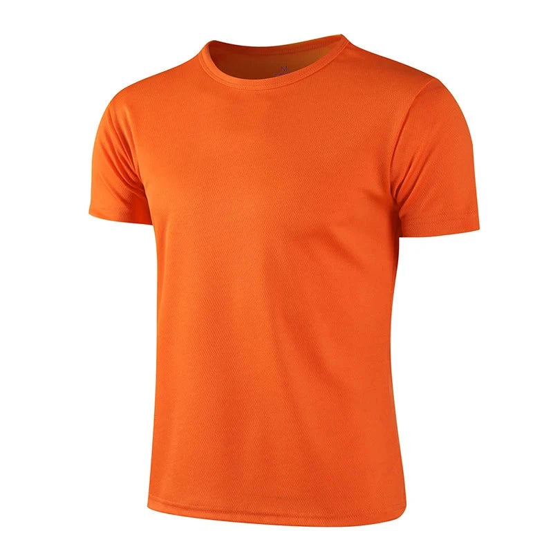 Summer T Shirts For Men Casual White T-Shirts Man Short Sleeve Top Breathable Tees Quick Dry Gym Shirt Soccer Jersey Male Clothes !