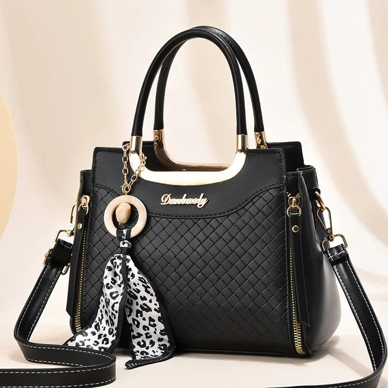 Women Bag 2024 New Small Shoulder Bag Black Ribbons Crossbody Plaid Good Quality Fashion Handbags !