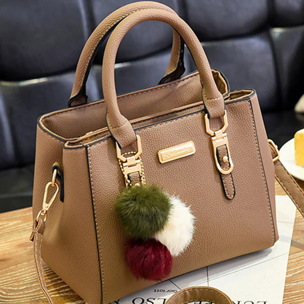 Luxury PU Leather Women’s Tote Bag fashion Plush Tassel Messenger Bag Adjustable Strap Crossbody Shoulder Bag !