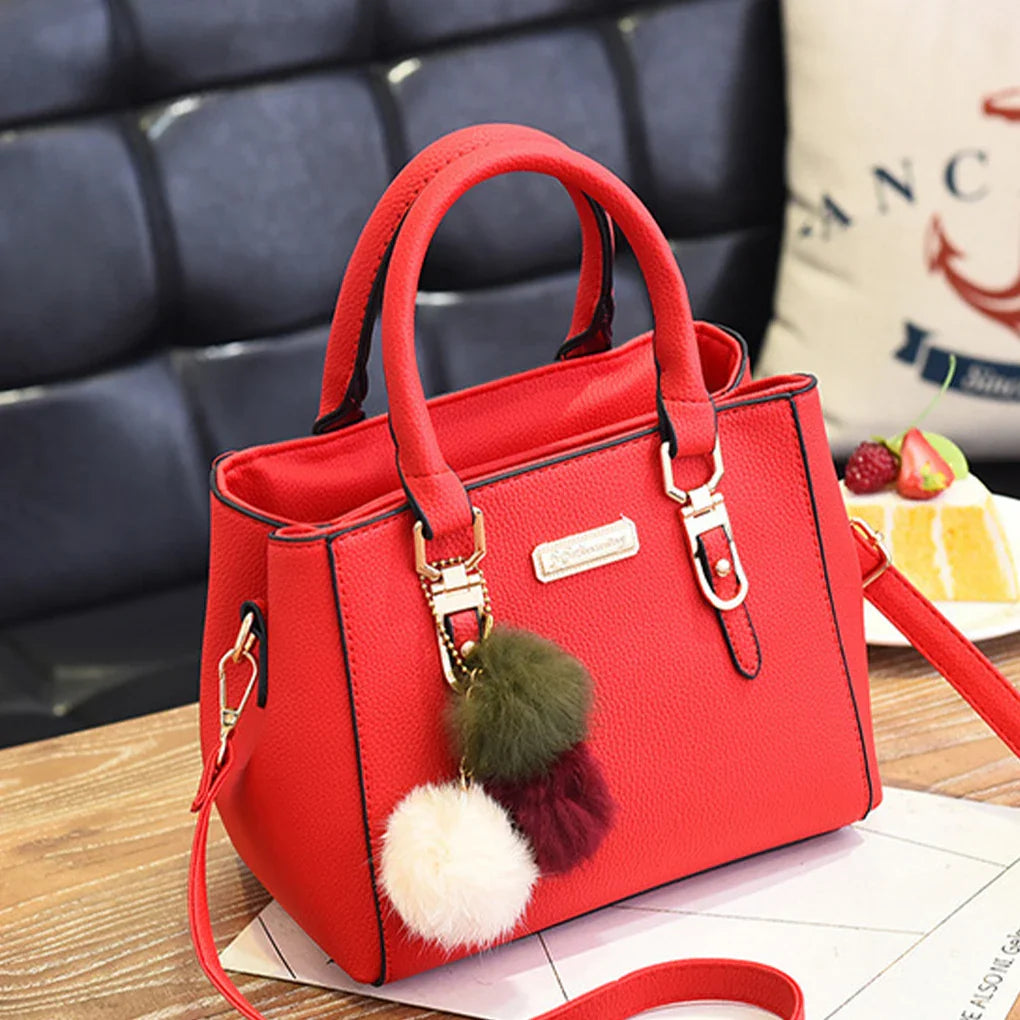 Luxury PU Leather Women’s Tote Bag fashion Plush Tassel Messenger Bag Adjustable Strap Crossbody Shoulder Bag !