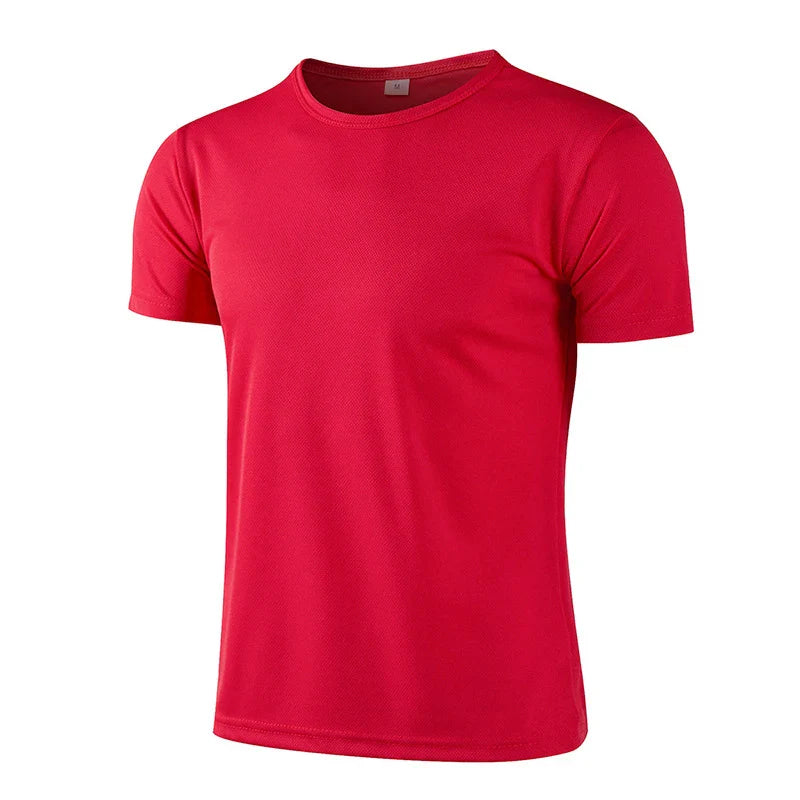 Summer T Shirts For Men Casual White T-Shirts Man Short Sleeve Top Breathable Tees Quick Dry Gym Shirt Soccer Jersey Male Clothes !