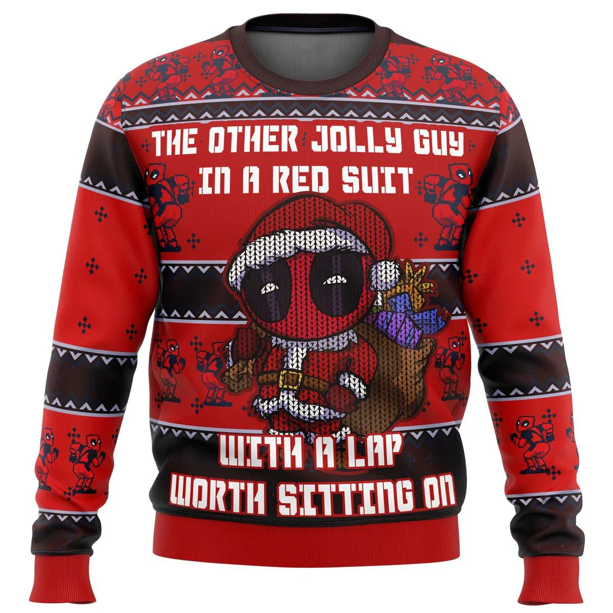 Winter Christmas Marvel Anime Men's Pullover 3D Printed Deadpool Pattern Sweater Fashion Street Style Casual Men's Pullover !