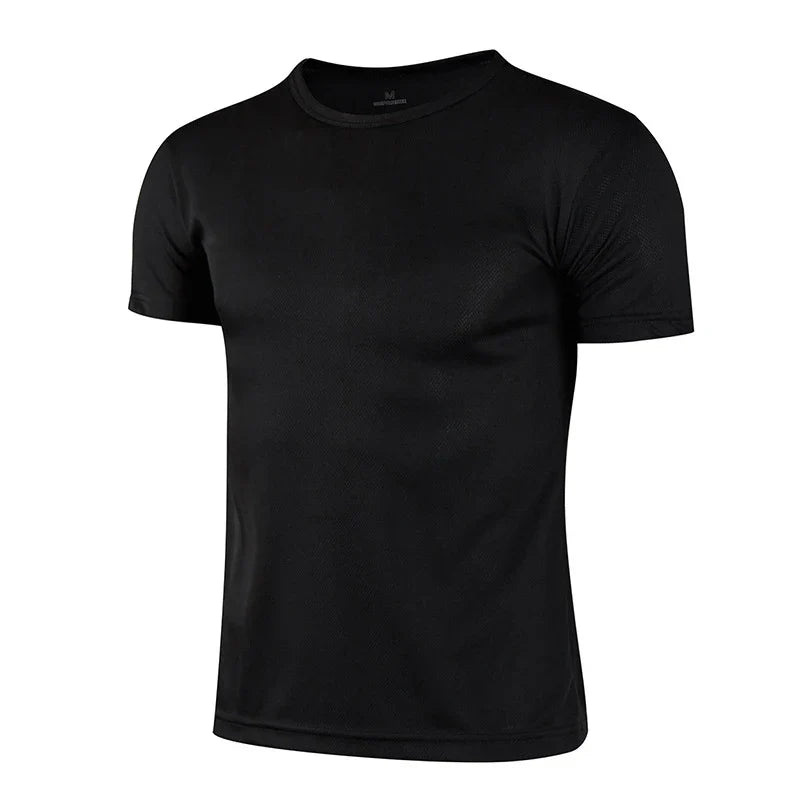 Summer T Shirts For Men Casual White T-Shirts Man Short Sleeve Top Breathable Tees Quick Dry Gym Shirt Soccer Jersey Male Clothes !