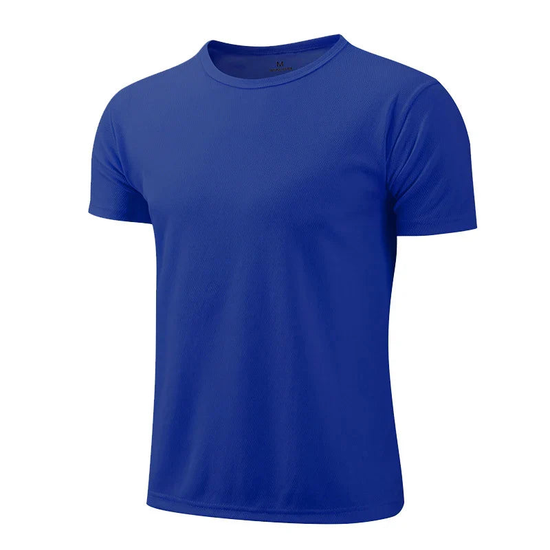 Summer T Shirts For Men Casual White T-Shirts Man Short Sleeve Top Breathable Tees Quick Dry Gym Shirt Soccer Jersey Male Clothes !