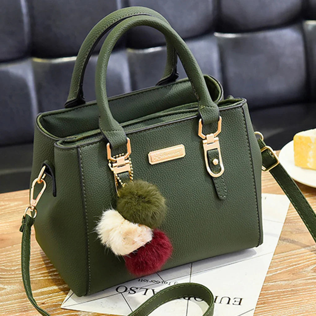 Luxury PU Leather Women’s Tote Bag fashion Plush Tassel Messenger Bag Adjustable Strap Crossbody Shoulder Bag !