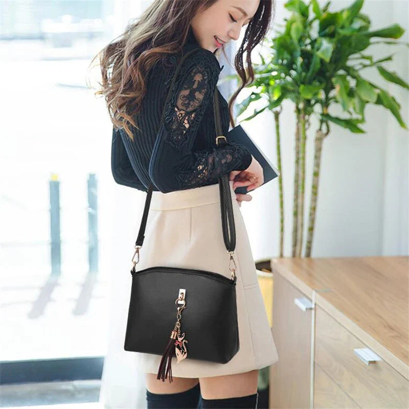 Hot Brand 2 in 1 Set Bags Women Handbag Ladies Messenger Crossbody Shoulder Tassels Kitten Ornament !