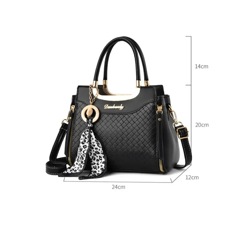 Women Bag 2024 New Small Shoulder Bag Black Ribbons Crossbody Plaid Good Quality Fashion Handbags !