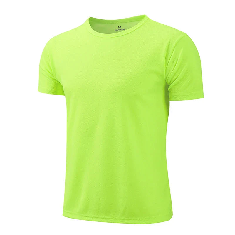 Summer T Shirts For Men Casual White T-Shirts Man Short Sleeve Top Breathable Tees Quick Dry Gym Shirt Soccer Jersey Male Clothes !