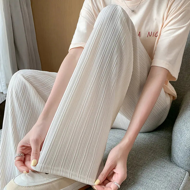 Loose Straight Casual Ice Silk Wide-leg Pants Women null