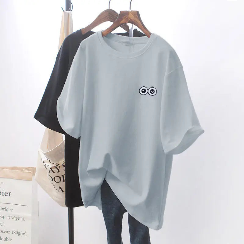 Design Sense Niche Clothes Chic White Loose Short-sleeved T-shirt For Women null