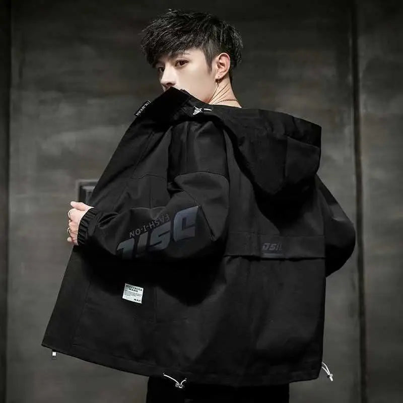Korean Men'S Spring And Autumn Clothes Hooded Thin Windbreaker Denim Jacket Men null