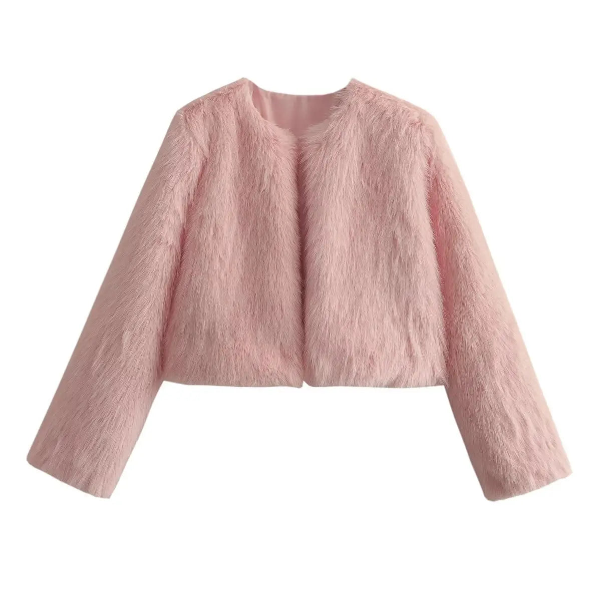 Polyester Imitation Fur Women's Short Cardigan Coat null