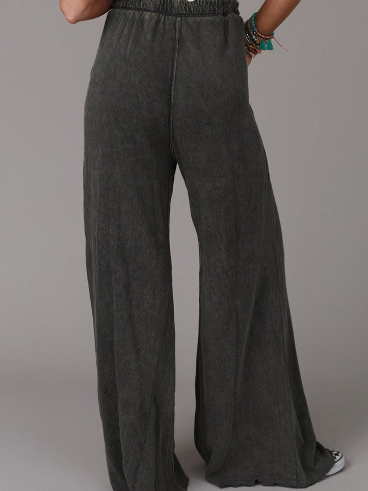 New Washed Drawstring Casual Pants For Women