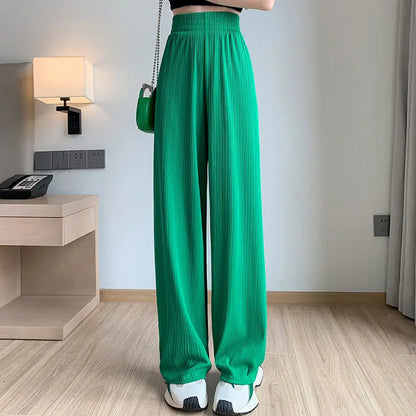 Loose Straight Casual Ice Silk Wide-leg Pants Women null